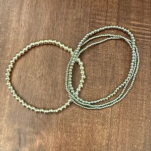 Elegant Silver Beaded Bracelets